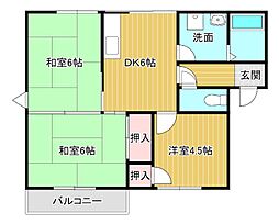 リベルテ白石D 3DKの間取図画像