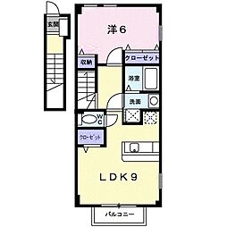 ラフィーネITO六番館 1LDKの間取図画像