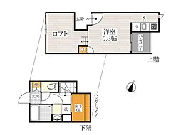 CBドエル鳥栖 1Kの間取図画像