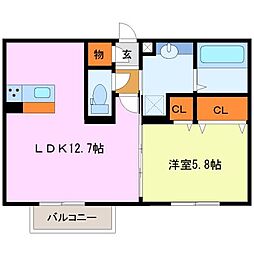 ハイコンプリート5 1LDKの間取図画像