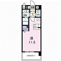 エルモソピソ 1Kの間取図画像