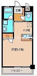 レジデンス蔵上 1Kの間取図画像