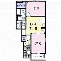 グランデムツミ・N 2DKの間取図画像
