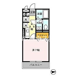 Estacion 1Kの間取図画像