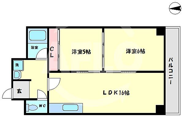 難波リーガルハウス ｜大阪府大阪市浪速区難波中3丁目(賃貸マンション2LDK・5階・50.76㎡)の写真 その2