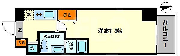City Lux Namba ｜大阪府大阪市浪速区桜川2丁目(賃貸マンション1K・3階・23.26㎡)の写真 その2