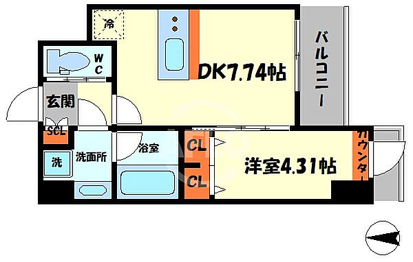 プレジオ難波ASIAN ｜大阪府大阪市浪速区稲荷1丁目(賃貸マンション1DK・7階・30.72㎡)の写真 その2