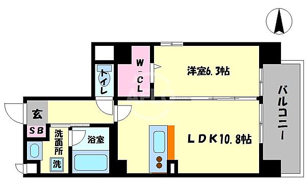 ラ クレシェンテ ｜大阪府大阪市浪速区桜川4丁目(賃貸マンション1LDK・5階・43.81㎡)の写真 その2