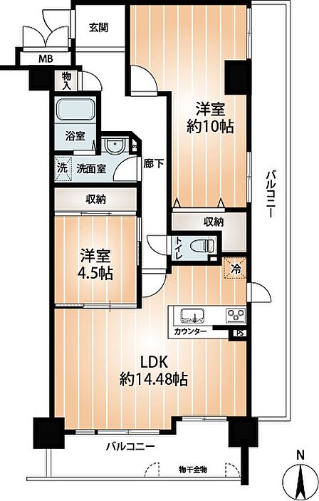 2LDK 間取り