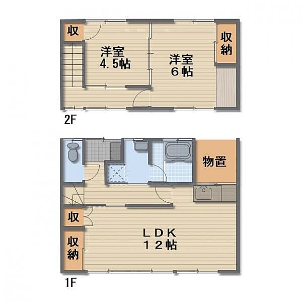 長野県長野市桐原2丁目(賃貸タウンハウス2LDK・1階・62.00㎡)の写真 その3