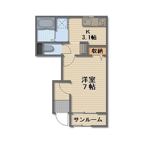 長野県長野市大字中御所岡田町(賃貸アパート1K・1階・30.48㎡)の写真 その3