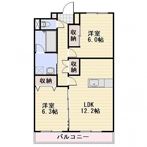 長野県長野市大字稲葉(賃貸マンション2LDK・2階・57.98㎡)の写真 その3