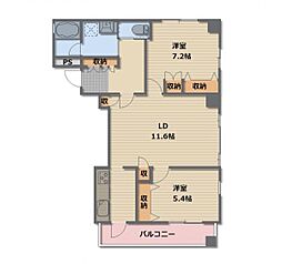 JR信越本線 長野駅 徒歩5分の賃貸マンション 1階2LDKの間取り
