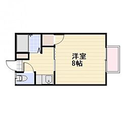 コーポライラック 1Kの間取図画像