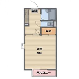 フレグランス七瀬2 1Kの間取図画像
