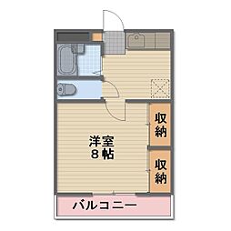 ハピネス～S.OA 1Kの間取図画像