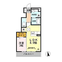 カサ・デ・サチ3 1LDKの間取図画像