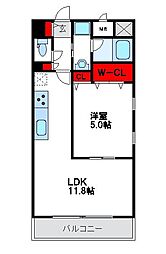 LEVANTE 1LDKの間取図画像