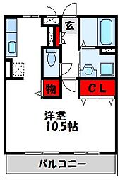セジュールR・YA 1Kの間取図画像