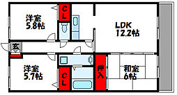 千鳥エクセルシオ 3LDKの間取図画像
