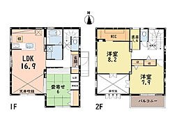 多摩市乞田　中古戸建　全1棟 3LDKの間取り