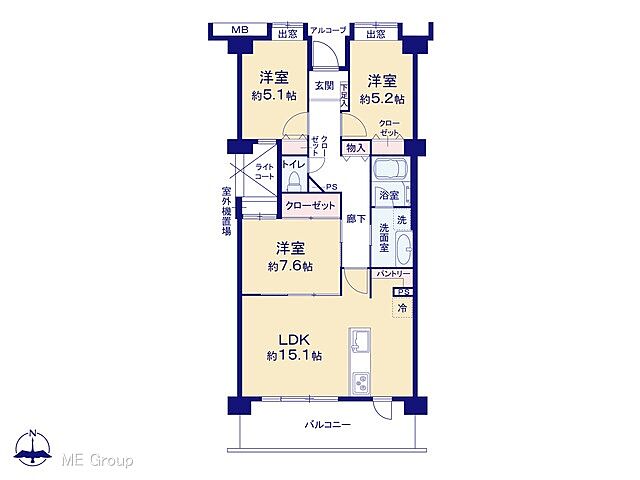間取り ロイヤルステージ北野 4階/-