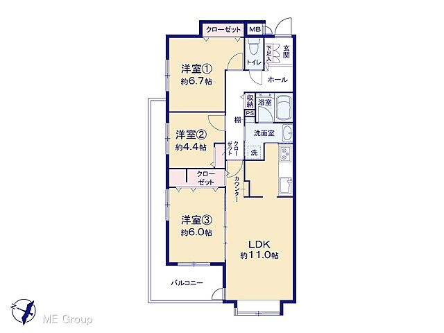 間取り 東急ドエルアルス永山II 3階/-