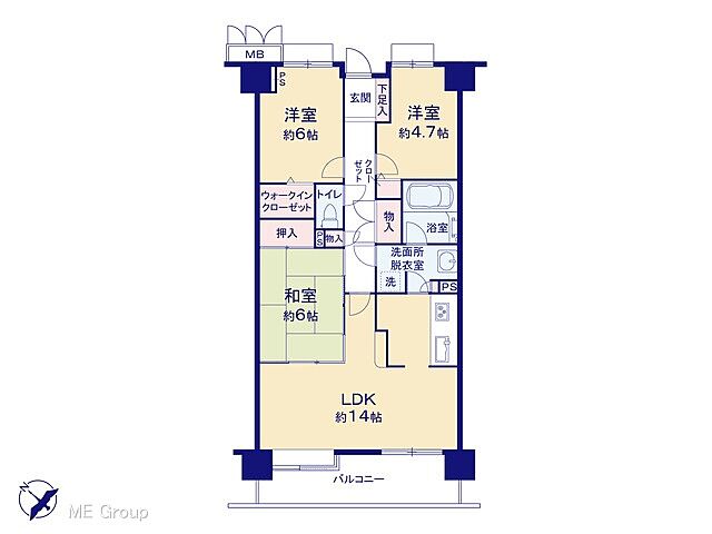 間取り 多摩南平パークスクエア 3階/-