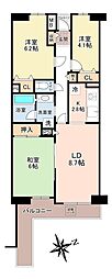 コスモ浦賀 3LDKの間取図画像