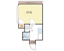 キャッスルマンション小田急相模原B号館 1Kの間取図画像