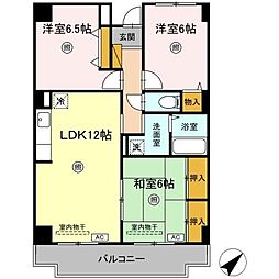ハーヴェスト本郷 3階3LDKの間取り