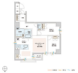 サンメゾン京都堺町通ザ・テラス 2LDKの間取図画像
