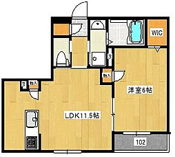 メゾンレザミ 1LDKの間取図画像