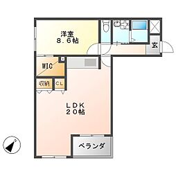 ベーシックマンション2 1LDKの間取図画像
