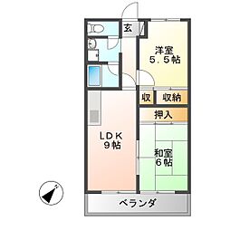 ベーシックマンション1 2LDKの間取図画像