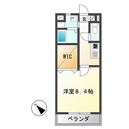 アバンティ2 1Kの間取図画像