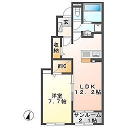プラシード.S 1LDKの間取図画像