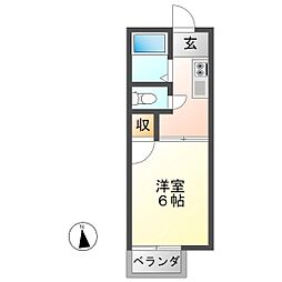 クオリティハイツ2 1Kの間取図画像