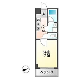 アルカディアキョウワ 1Kの間取図画像