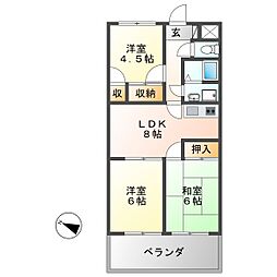 アルトラマンションA 3LDKの間取図画像