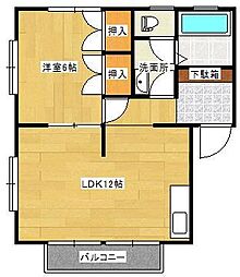 スリーエトワールC 1LDKの間取図画像