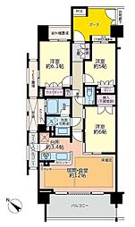 プラウド新小岩 3LDKの間取図画像