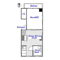 岡田ビル 1DKの間取図画像