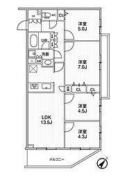 LIME RESIDENCE HIKIFUNE(ライムレジデンスヒキフネ 4LDKの間取図画像