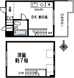 エトワール神戸 1DKの間取図画像