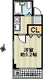 グランドハイツ福住 1Kの間取図画像