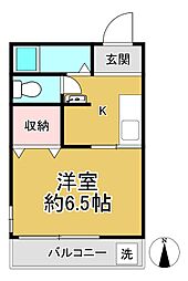 まやマンション 1Kの間取図画像