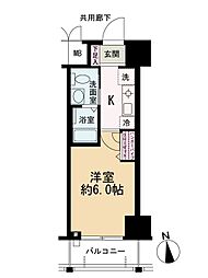 エスリード北浜 1Kの間取図画像