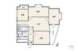 国玉コーポ 4LDKの間取図画像