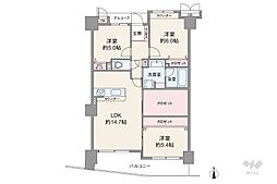 モンセーヌ住吉川公園1番館 3LDKの間取図画像